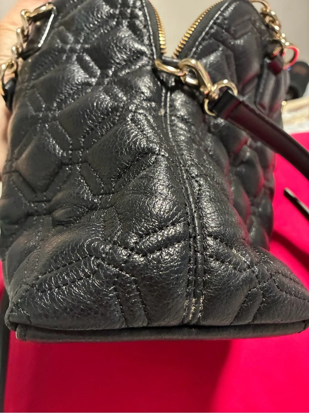 kate spade Black Quilted Leather Bag w/Gold Hardware